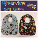 Reversible Bib - Monkeys & Jungle Animals Reversible Bib - Monkeys & Jungle Animals